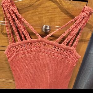 NWT Eva Mendes Coral Knit SleevelessSweater Tank, S